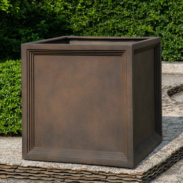 Sandhurst Square Planter (fiberglass in rust finish)