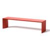 Bow Metal Bench: Aluminum in Red Powder Coat Finish