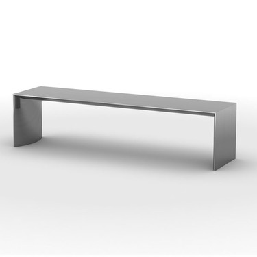 Bow Metal Bench: Polished Stainless Steel