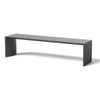 Bow Metal Bench: Aluminum in Hammered Silver Powder Coat Finish