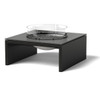 Basin Firepit: Black Frame/Granite Top, White Bowl with Glass Surround
