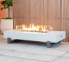 Strut Firepit - ALUMINUM - Linen White with Charcoal Gray legs and glass