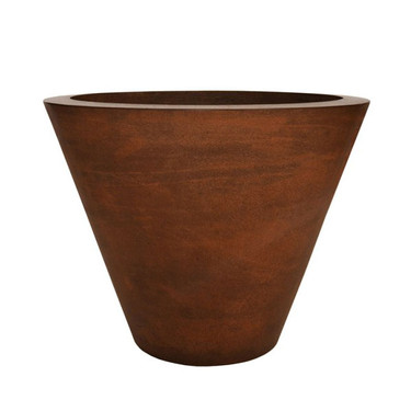 Geo Round Planter (Glass-fiber reinforced concrete in Burnt Terra Cotta finish)