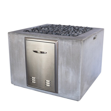 Fire Cube (Glass-fiber reinforced concrete in Cool Grey Solid Finish with optional Fire Door)