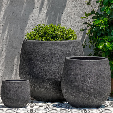 Baleares Planters (Terracotta in Volcanic Coral Glaze)