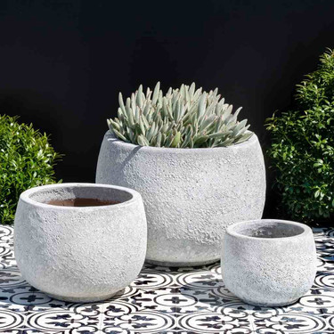 Cantagal Planters (Terracotta in White Coral Glaze)