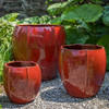 Rib Vault Planters (Terracotta in Tropical Red Glaze)