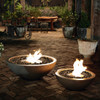 Mix 850 and Mix 600 Fire Pit Bowls in Natural, Stainless Steel Burner