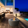 Pod 40 Fire Pit Bowl in Natural, Stainless Steel Ethanol Burner, Optional Glass Screen