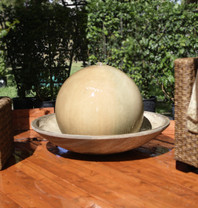 Ball and Wok Fountain - Material GFRC - Finish Sierra