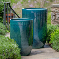 Cole Planters (Terracotta in Indigo Rain Glaze)