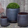 Potrero Planters (Terracotta in Metal Grey Glaze)