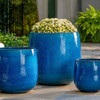 Potrero Planters (Terracotta in Cerulean Blue Glaze)