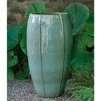 Tall Rib Vault Planter (Terracotta in French Green Glaze)