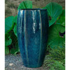 Tall Rib Vault Planter (Terracotta in Indigo Blue Glaze)