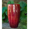 Tall Rib Vault Planter (Terracotta in Tropical Red Glaze)