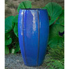 Tall Rib Vault Planter (Terracotta in Riviera Blue Glaze)