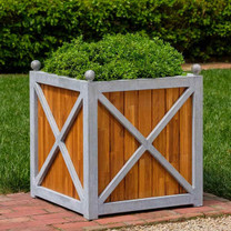 Villandry Planter Zinc with Oak (Zinc Coated Steel and Oak)