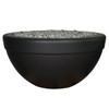 Executive Fire Bowl (GFRC in Black Solid Finish with Reflective Nugget Glass Fire Media)