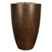 Legacy Round Tall Fire Vase (GFRC in Beechwood Solid finish)