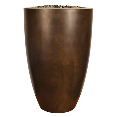 Legacy Round Tall Fire Vase (GFRC in Beechwood Solid finish)