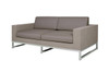 QUILT Sofa 2-seater - Stainless Steel, Batyline Canatex Upholstery in Hemp, Taupe Sunbrella Canvas Cushion