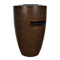 Legacy Round Tall Fire Water Vase (GFRC in Beechwood Solid finish)