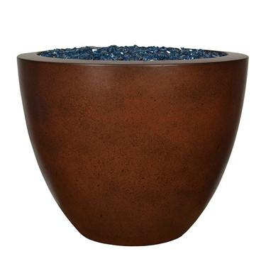 Legacy Round Fire Vase (GFRC in Burnt Terra Solid finish)