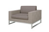 QUILT Sofa 1-Seater - Stainless Steel, Batyline Canatex, Taupe Sunbrella Canvas Cushion