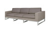 QUILT 3-Seater Sofa - Stainless Steel, Batyline Canatex Upholstery in Hemp, Taupe Sunbrella Canvas Cushion