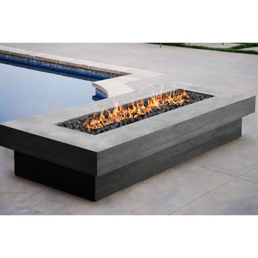 Elevate Fire Table (GFRC in pewter with lava rock fire media)