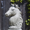 Champion horse head garden statue (Cast stone in Greystone finish)