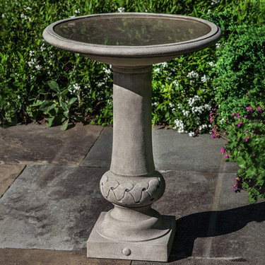 Williamsburg Knot Garden Birdbath Fountain (Cast Stone in Greystone)