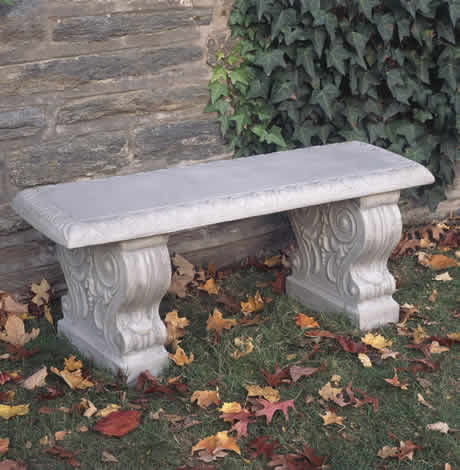 Traditional Straight Bench | Attractive Cast Stone Garden Bench