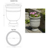 St. Remy Small Urn specifications (Cast Stone in Alpine Stone Finish)