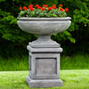St. Louis Planter with Optional St. Louis Pedestal (Cast Stone in Alpine Stone Finish)