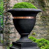 Classic Copper Banded Urn (Cast Stone in Nero Nuovo Finish)