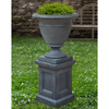St James Urn and Optional Barnett Pedestal (Cast Stone in Lead Antique Finish)