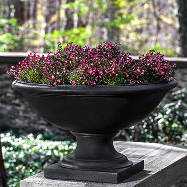 Low Savannah Urn (Cast Stone in Nero Nuovo Finish)