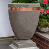 Moderne Tall Planter Detail - Cast Stone in Alpine Stone Finish