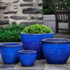Hyphen Planters (Terracotta in Riviera Blue Glaze)