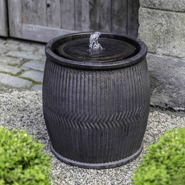 Rain Barrel Fountain - Material: Terracotta - Finish: Bronze Glaze