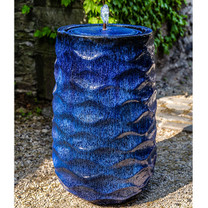 Tall Rumba Fountain - Material: Terracotta - Finish: Riviera Blue Glaze