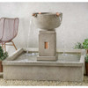Edo Fountain - Material: Cast Stone - Finish: Greystone - FT-418