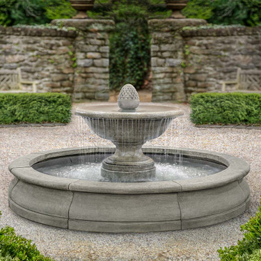 D'Este Estate Fountain - Material: Cast Stone - Finish: Alpine Stone - FT-424