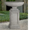 Somerset Urn with Optional Estate Pedestal - Material: Cast Stone - Finish: Greystone