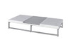 Jane Low Table - White Wicker & Stainless Steel Finish