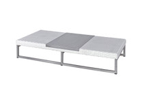 Jane Low Table - White Wicker & Stainless Steel Finish