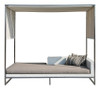 Jane Daybed with Canopy - Stainless Steel, White Wicker, Taupe Sunbrella Cushion, Batyline Shade