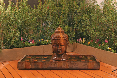 Buddha Head Fountain - Large - Material - GFRC - Finish : Rodda Bronze